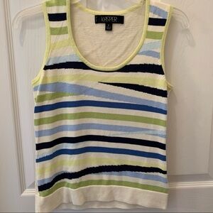 Striped cotton knit tank top spring summer pastel